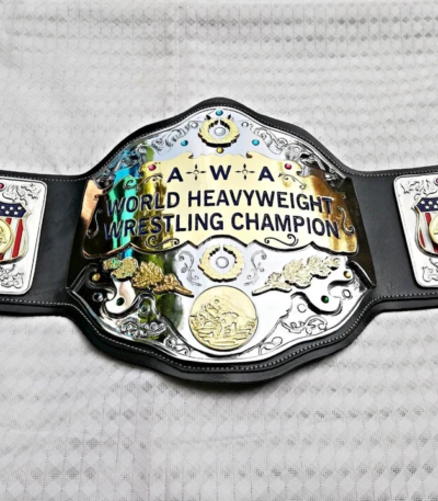 AWA WORLD TAG TEAM BRASS METAL Championship Belt