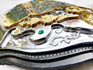 AWA WORLD TAG TEAM BRASS METAL Championship Belt